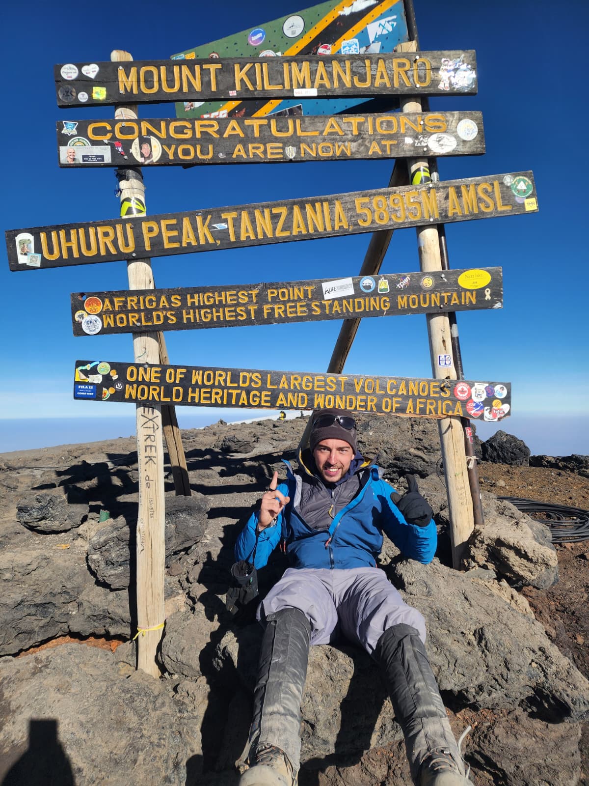 Kilimanjaro summit — Uhuru Peak at 5,895 m